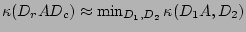 $ \kappa(D_rAD_c) \approx
\min_{D_1,D_2} \kappa(D_1A,D_2)$